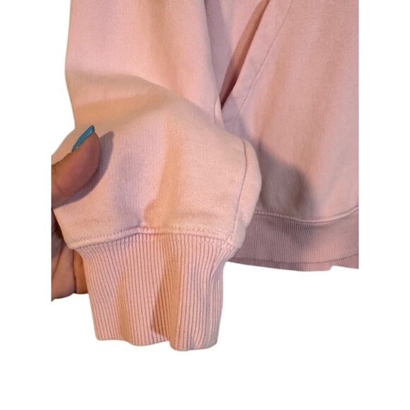 Adidas Pink Long Sleeve Cotton Hooded Casual Pullover Sweatshirt Women Sz S - Picture 7 of 10
